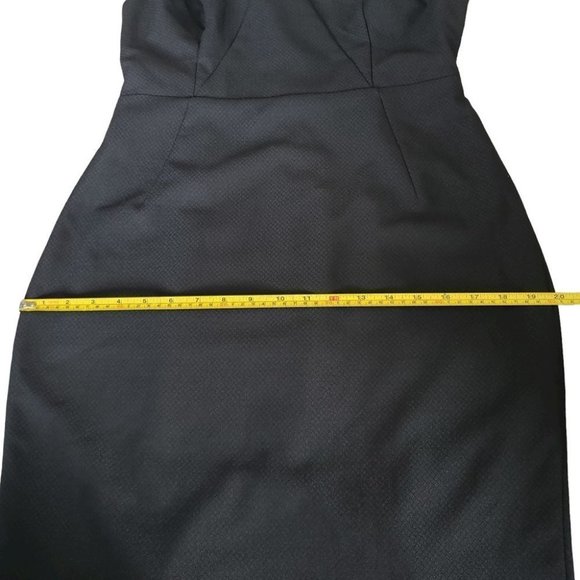 Portmans short sleeve black textured sheath dress with fluted ruffle ski… - Picture 11 of 12